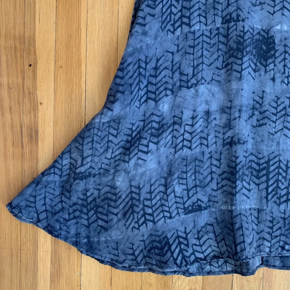 NWOT Della Batik Print Sleeveless Cotton Tent Swing Dress in Blue Size Small